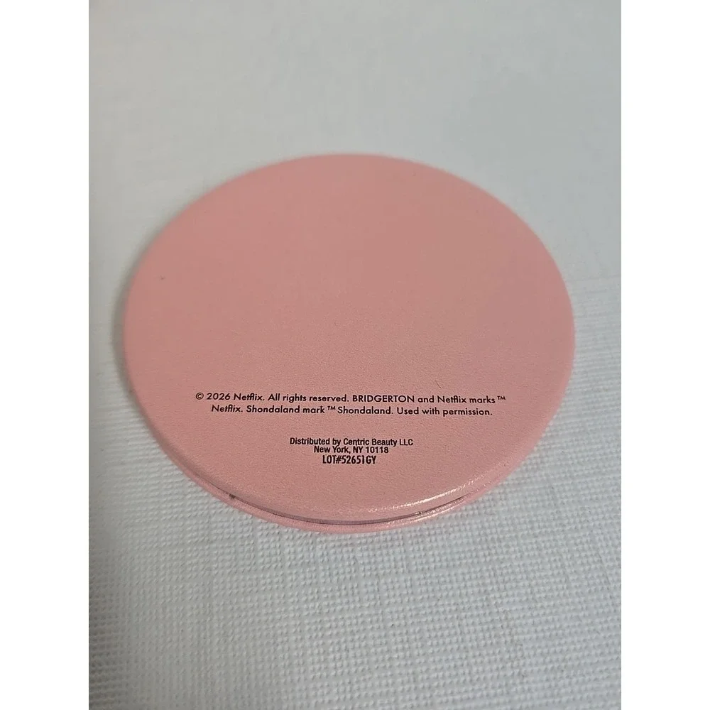 Bridgerton Compact Mirror Netflix Series Pink Gold Cameo Heart Collectible Boxed